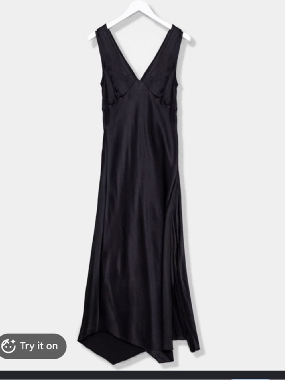 Slinky maxi slipdress from with a v-neckline, black NWT size 16